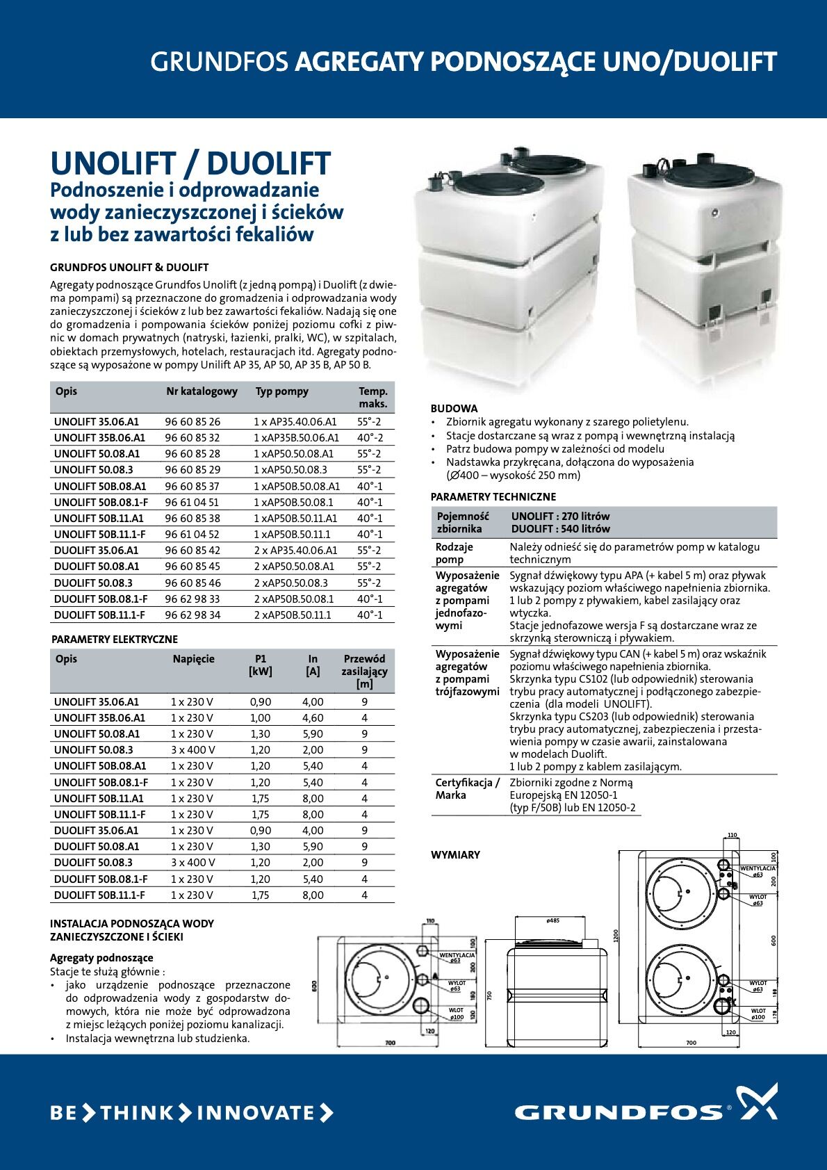 Grundfos DUOLIFT.270.AP50B.50.11.3 Atık Su Tahliye Tankı - Atık Su Tahliye