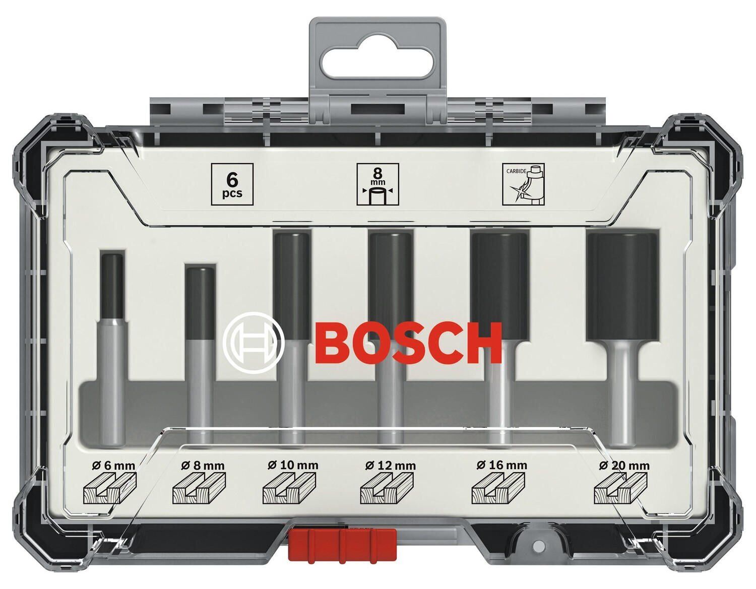 Bosch 2607017466 6 Parça 8 mm Şaftlı Düz Freze Ucu Seti