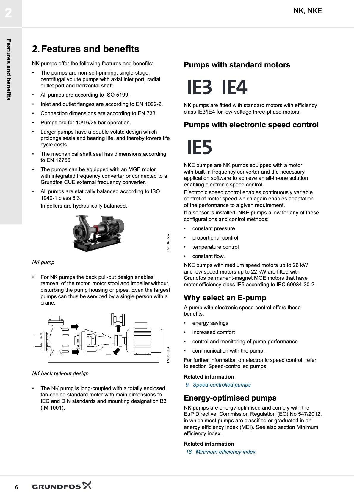 Grundfos NB / NK DIN EN 733 ve ISO 2858 Norm Standartları, Arkadan Sökülebilir Tasarım