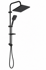 KDS 20.33.C Karlim® Neta Point Sürgülü Duş Set Black- Black Krom Boru & Krom Spiral