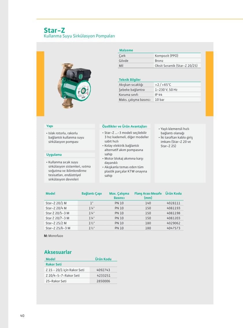 Wilo Z20 Bronz Gövdeli Kullanma Sıcak Suyu Pompası - Sayfa 42