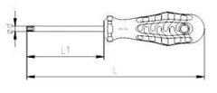 İzeltaş 4776180040 Delikli Torx Uçlu Tornavida TR40