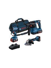 Bosch GBH 18V + GSR 18V + GWS 18V Akülü Taşlama - Matkap - Kırıcı Delici 3X4.0Ah Akü + Şarj Cihazı