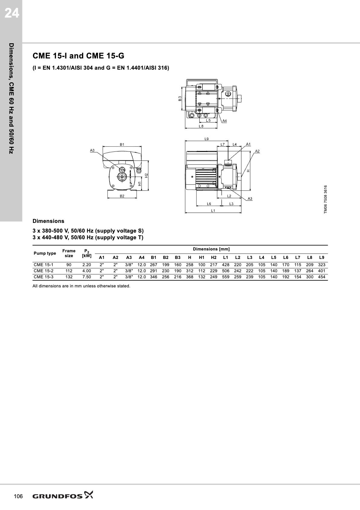 Grundfos CME 15 Frekans Konvertörlü Yatay Çok Kademeli Pompa - Grundfos CME 15