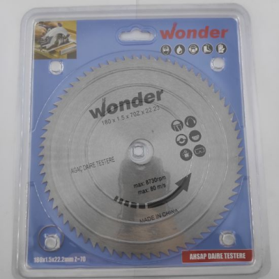 Wonder Daire Testeresi Elmassız 180x1,5 70 Diş