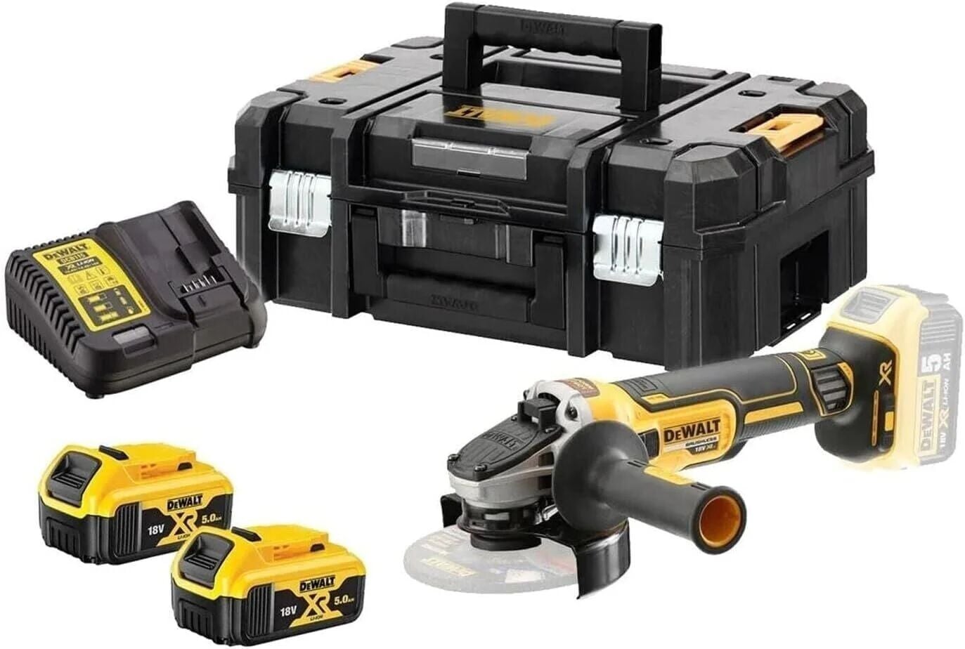 Dewalt DCG405P2T Kömürsüz Avuç Taşlama Makinesi 125mm 2x5 Ah