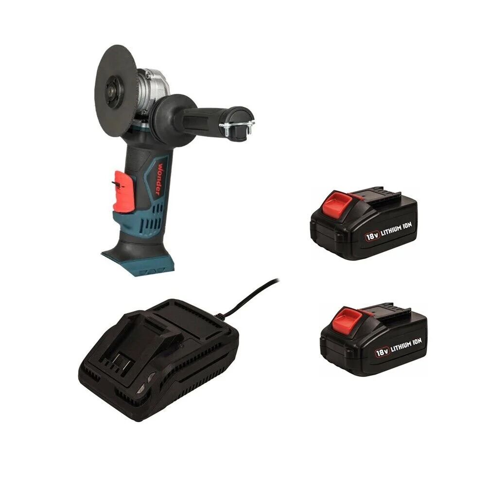 Wonder STEEA20301-1 JD597218 Li-ion Şarjlı Avuç Taşlama Makinesi Seti 18 Volt 4.0Ah 115mm